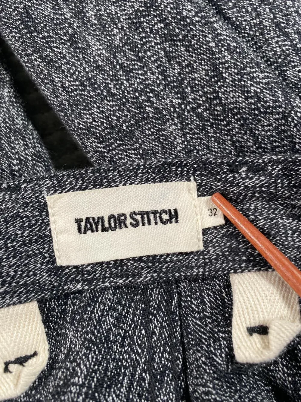 Taylor Stitch Pants Mens 32x32 Gray Tweed Organic Cotton Chino Straight Casual